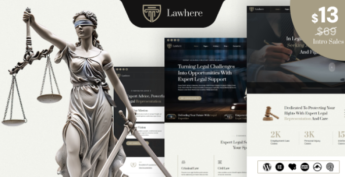 Lawhere - Lawyer, Law Firm WordPress Theme