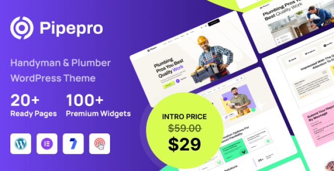 Pipepro - Handyman & Plumber WordPress Theme