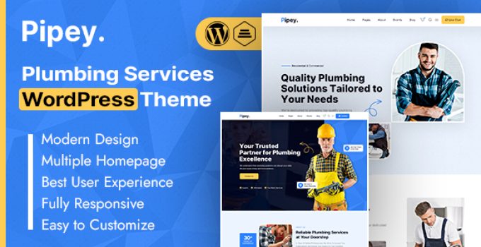 Pipey | Plumbing Services WordPress Theme