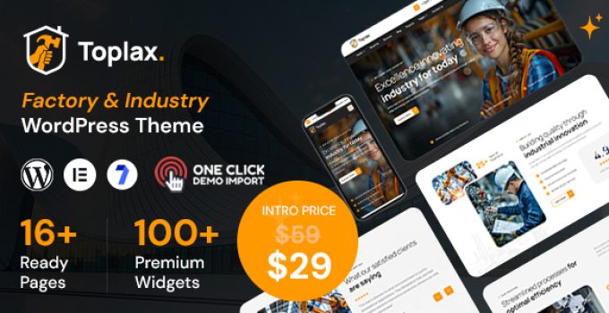 Toplax - Industry and Factory WordPress Theme