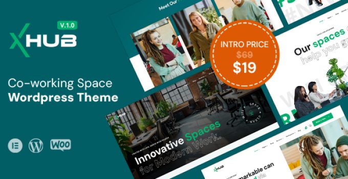 xHub - Modern Co-Working Space WordPress Theme