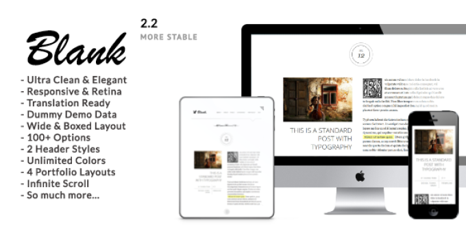 Blank - Elegant Minimalist Blog WordPress Theme