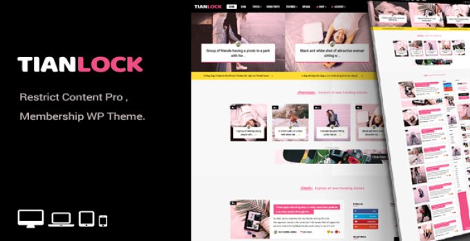 TianLock WP - Restrict Content Pro / Membership WordPress Theme
